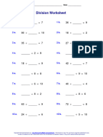 Division Facts Missing Numbers 1to10