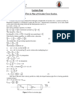 Laminar Flow in Pipe of Circular Cross-Section.: Lecture-Four