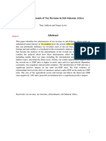 The Determinants of Tax Revenue in Sub Saharan Africa - Tony & Jorgen