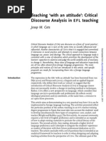 Critical Discourse Analysis in EFL Teaching