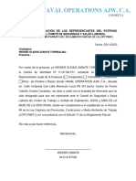 Carta de Designación de Los Representantes Del Patrono o Patrona Ante El Comité de Seguridad y Salud Laboral