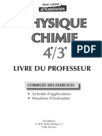 Corrigé Physique Chimie 4e - 3e Complet