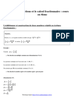 Les Fractions Et Le Calcul Fractionnaire Cours en 4eme