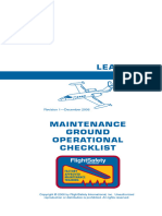 Maintenance Ground Operational Checklist