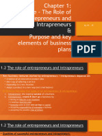 Chapter 1 - Enterprise - The Role of Entrepreneurs and Intrapreneurs