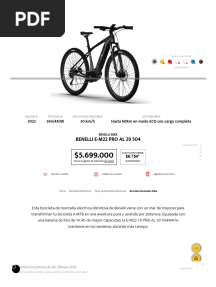 Bicicleta BENELLI E-M22 PRO AL 29 504 - Auteco Mobility