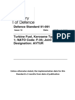 DEFSTAN 91-91-Issue 14-Mar 2022 Turbine Fuel Kerosine Type Jet A-1 NATO Code F-35 Joint Service Designation AVTUR