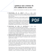 Pruebas Químicas Más Comunes de Control de Calidad de Los Aceites