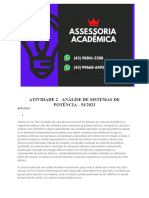 Atividade 2 - Análise de Sistemas de Potência - 54 2023