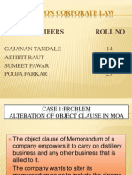 Cases On Corporate Law: Group Members Roll No