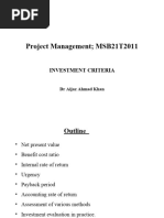 Mod-2 INVESTMENT - CRITERIA