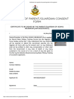 Attestation of Parent/Guardian Consent Form