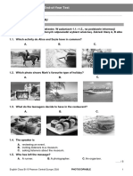 English Class B1 End of Year Test