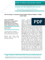 The Percentage of Anemia in Chronic Kidney Disease Patients: A Single Center Study