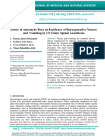 Effect of Anxiolytic Dose On Incidence of Intraoperative Nausea and Vomiting in CS Under Spinal Anesthesia