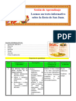 4° Sesión Día 5 Com Leemos Un Texto Informativo Sobre La Fiesta de San Juan