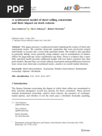 A Synthesized Model of Short Selling Constraints and Their Impact On Stock Returnsjournal of Economics and Finance