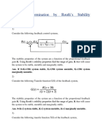 K Determination Using Routh's Stability - F