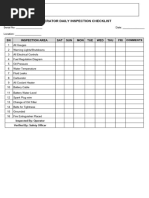 19-Generator Daily Inspection Checklist