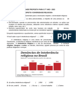 Atividade Proposta para o 7º Ano - Diversidade Religiosa