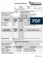 Fire Drill Form Blank