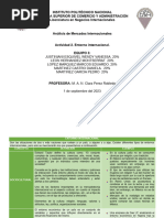 Unidad 1. Actividad 2 Analisis de Mercados Internacionales