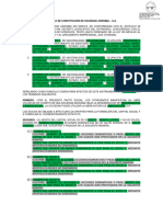 Modelo de Constitución de Sociedad Anónima - S.A