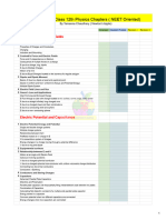 NEET Physics Checklist - Class 12 by TC