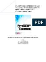 Self-Efficacy, Mentoring Experience and Performance Levels of STEM Students in Research Through Distance Learning Modalities