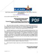 Tender - Appointment of Architects For Furnishing Service Branch Premises at 11th Floor Regent Chamber, Nariman Point07!11!2023