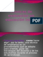 Técnicas de Evaluación en Educación Inicial