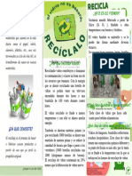 Triptico de Reciclaje de Vidrio