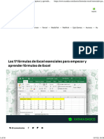 Las 17 Fórmulas de Excel Esenciales para Empezar y Aprender Fórmulas de Excel