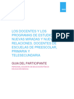 Los Docentes Y Los Programas de Estudio: Nuevas Miradas Y Nuevas Relaciones. Docentes de Escuelas de Preescolar, Primaria Y Telesecundaria