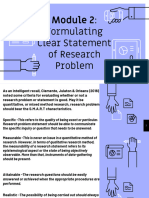 Module 2 - Formulating Clear Statement of Research Problem