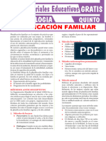 Planificación Familiar para Quinto Grado de Secundaria