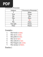 Grammar - Possessive Pronoun