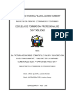 Escuela de Formación Profesional de Contabilidad: Facultad de Ciencias Economicas Y Contables