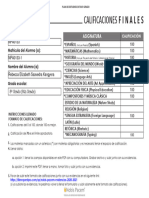 Formato Boleta Calificaciones Nobis Pacem 8. Octavo Grado