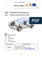 Thème: Geometrie Des Trains Roulants Titre: Contrôle Et Réglage Des Trains Roulants