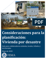 FEMA Consideraciones para La Planificación: Vivienda Por Desastre