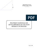 Politique Et Stratégie de Développement Du Secteur Minier 17-12-2019