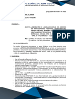 CARTA #00 - Aprobación de Liquidación - TRAMO 20