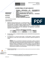 RESOLUCIÓN FINAL #0497-2022/CC1: Cuadro #1: Operaciones No Reconocidas Fecha Detalle Monto S