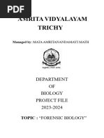 Amrita Vidyalayam Trichy: Department OF Biology Project File 2023-2024