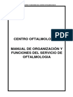 Centro Oftalmologico: Manual de Organización Y Funciones Del Centro Oftalmologico