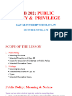 Public Policy & Privilege