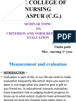 Criterion and Norm Referenced Evaluation