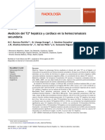 Medición Del T2 Hepático y Cardíaco en La Hemocromatosis Secundaria