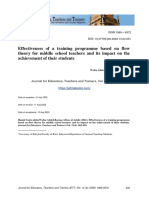 Effectiveness of A Training Programme Based On Flow Theory For Middle School Teachers and Its Impact On The Achievement of Their Students